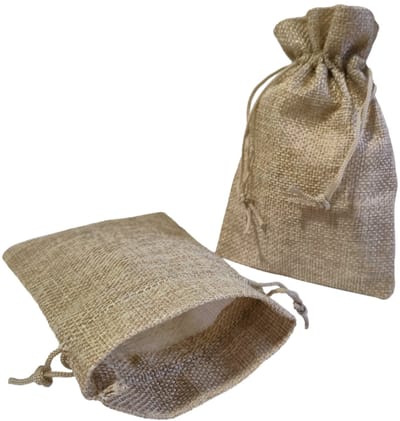 Prigta - Kleine jute zakjes naturel - 12 stuks - 10x15 cm - cadeauzakjes herbruikbaar met natuurlijke uitstraling