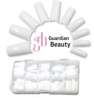 Guardian Beauty Nageltips - Half Cover Wit - 500 Stuks - Met Nagellijm - Plaknagels - Nepnagels