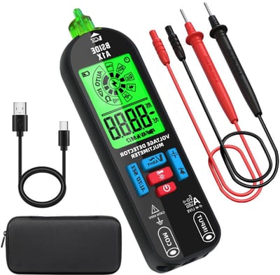 Digitale Multimeter - Spanningsmeter Tester - Klussen en Meten - Automatische Meetfunctie - Mini Formaat - Zwart