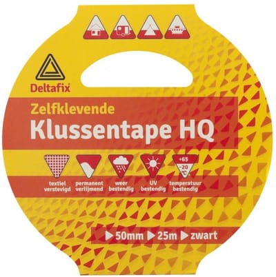 Deltafix ducttape zelfklevend standaard zwart 25 m x 50 mm