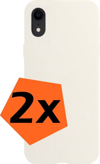 Hoes - 2 Stuks - Geschikt voor Apple iPhone XR - Sterk & Shockproof - Case Siliconen - Back Cover - Telefoon Hoes - Wit