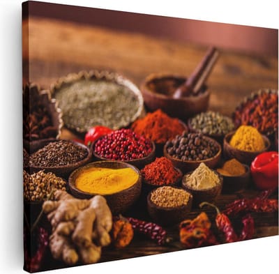 Artaza Canvas Schilderij Specerijen - 40x30 cm - Klein - Schilderij Keuken Kruiden - Muurdecoratie Keuken - Kamer Accessoires
