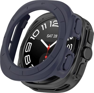 By Qubix - Hard case (open front) - Donkerblauw - Geschikt voor Samsung Galaxy Watch Ultra / Ultra 2 - 47mm