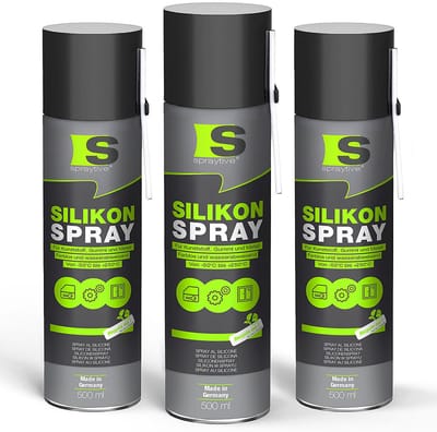 Spraytive 3x 500ml siliconenspray smeermiddel glijspray voor rubber kunststof en metaal waterafstotend beschermt en vermindert piepen