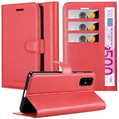 Cadorabo Hoesje geschikt voor Samsung Galaxy S20 PLUS in KARMIJN ROOD - Beschermhoes met magnetische sluiting, standfunctie en kaartvakje Book Case Cover Etui