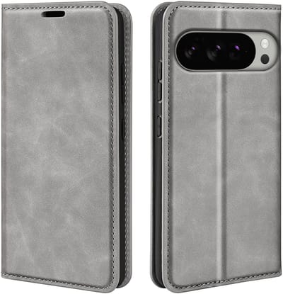 MobyDefend Hoesje - Geschikt voor Google Pixel 10 Pro XL - Luxe Wallet Bookcase (Magnetische Sluiting) - Grijs