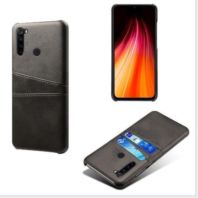 Back Cover met Opbergvakjes + Gehard Glas Screenprotector voor Xiaomi Redmi Note 8T _ Zwart