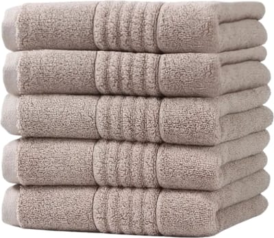 Livano Handdoeken Set - Hotelkwaliteit - Handdoek - Towel - Lichtbruin - 5 Stuks
