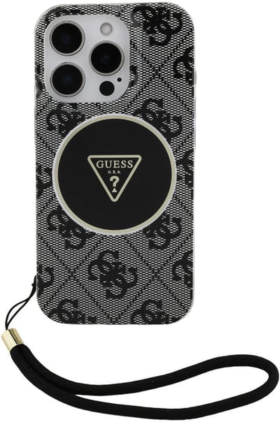 Guess telefoonhoesje voor iPhone 16 Pro - MagSafe geschikt - Zwart