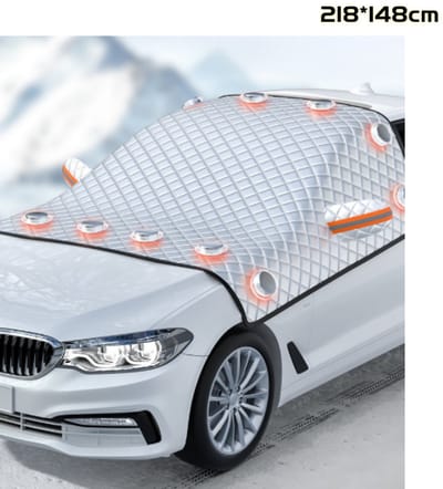 1 x Antivriesdeken - voorruithoes - Beschermhoes - Verdikt - Geschikt voor autoruiten en zijruiten in de winter - Bescherming tegen vorst, sneeuw en ijs - Autoaccessoires - Groot ruitpatroon - 218 x 148 cm - Wit