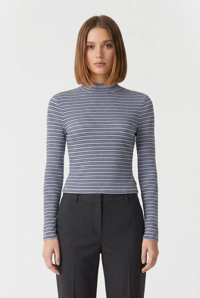 Levi's Lseeffortless Ls Tee Logo Knit Turtleneck Maat: XS | Longsleeves Outlet | Dames | Blauw