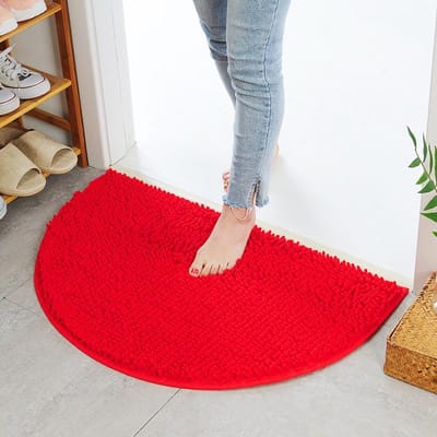 Chenille Vloermat Deur Deur Deurmat Kamer Slaapkamer Deurmat Toilet Badkamer Antislip Mat Tapijt 40 * 60 Semicircle