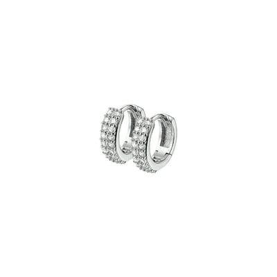 The Jewelry Collection Klapoorringen Zirkonia - Zilver