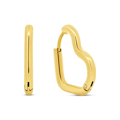 CO88 Collection - 8CE-70565 - Stalen Oorringen - Oorbellen - Hart - 20x22mm - Goudkleurig
