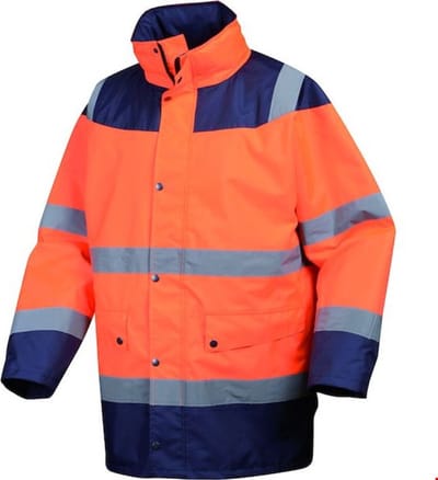 Opsial parka met hoge zichtbaarheid oranje/marineblauw maat M