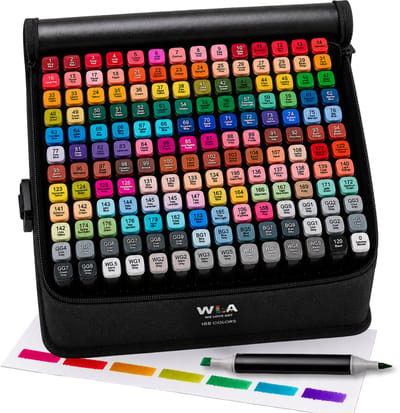 WLA Marker168 - Alcohol Markers - 168 kleuren - Twinmarkers - Markeerstiften - Voor Kinderen en Volwassenen - Stiften