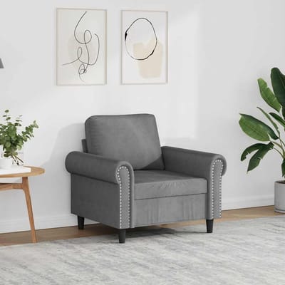 vidaXL - Fauteuil - 60 - cm - fluweel - donkergrijs