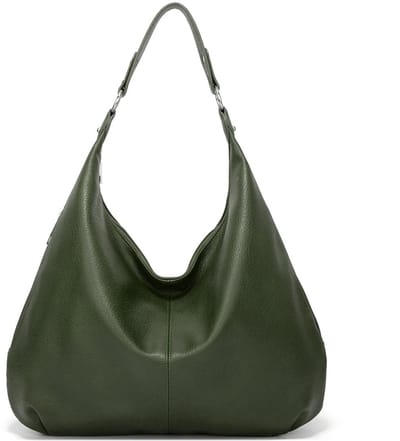 Dames Schoudertas - Zachte PU Leren Shopper - Grote Opbergruimte - Groen - Met Rits