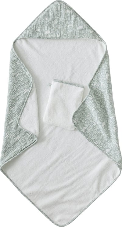 Vertbaudet Set met aanpasbare badcape + washandje DANS LES BOIS