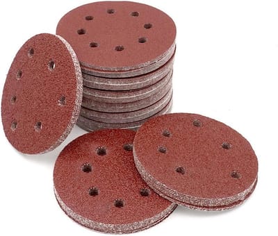 Schuurschijven Set - Schuurpapier Pads - Oppervlakken Polijsten - Uniforme Korrel - 125mm 8 Gaten - Grijs