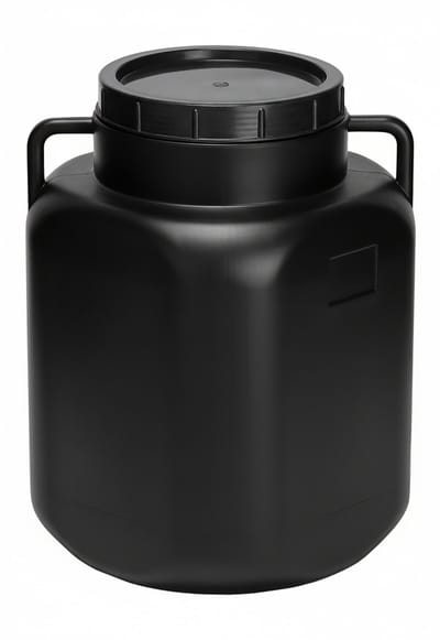 Garronda 50L - Plastic Vat BPA-vrij - Vierkant vat en Container met Deksel – Zwart – GD-STE-BarrelP