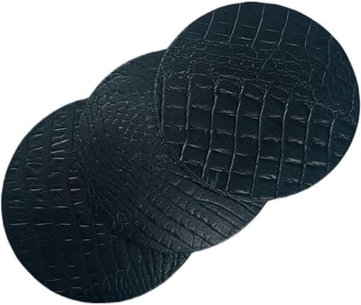 Leren Onderzetters | Luxe Onderzetters Voor Glazen | Set van 9 stuks | 100% Echt Leer | Kleur: Groen