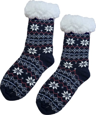 Sorprese Huissokken - Homesocks - Maat 36-40 - Donkerblauw - Anti-Slip - Fluffy - Sokken - Variant 4 - Cadeau