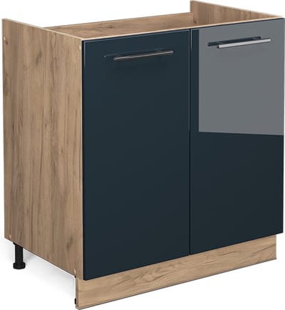 Vicco Fame-Line Keukenkasten – 80 cm zonder werkblad Donkerblauw hoogglans