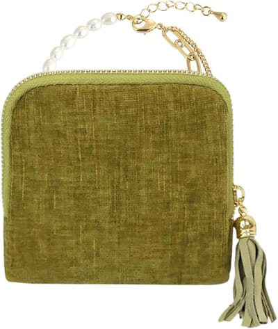 Sieradendoosje Reis - Opbergzakje Organizer - Sieraden Meenemen - Zacht Fluweel Binnenkant - 11.5 cm Breed - Groen
