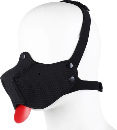 Kiotos - Neopreen Puppy Dog Gag - Mondmasker - Zwart