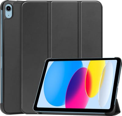 Hoesje - Geschikt voor Apple iPad A16/A18 (2022/2025/2026) - 10.9 & 11 inch (10e, 11e & 12e generatie) - Dun & Stevig - Hardcover Book Case - Trifold Bookcase Hoes - Hard Cover - Tablethoes - Zwart