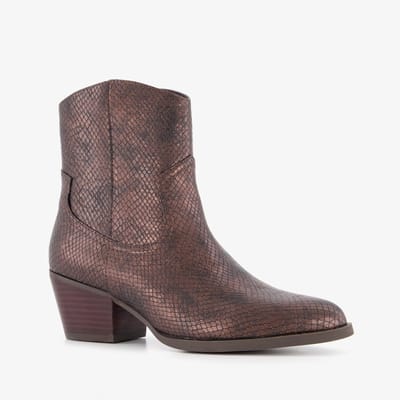 Nova dames cowboylaarsjes met slangenprint bruin - Maat 37