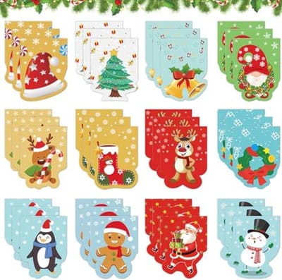 Kerstbladwijzers Set van 36 Stuks - Magnetische Boekenleggers in Kleur voor Kinderen - Thema's zoals Kerstman, Sneeuwpop, Rendier en Boom