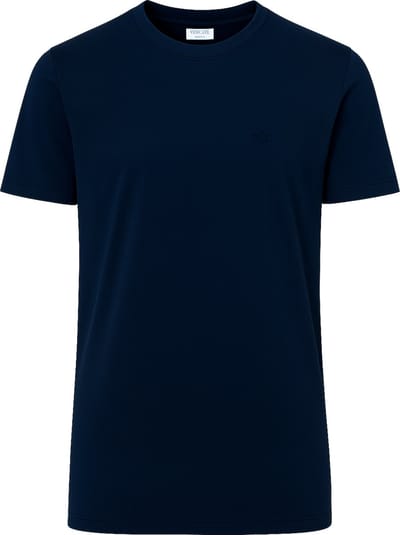 Vercate - Knitted T-Shirt - Korte Mouw - Navy - Marine Blauw - Regular Fit - Excellent Katoen - Maat S
