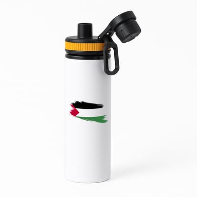 Hacebo® - Palestina vlag waterfles met draaidop oranje - Palestina - mensen die liefde willen geven aan Palestina - degene die van Palestina houden - supporten - oorlog - verjaardagscadeautje - gift - geschenk - kado - water fles - 850ML