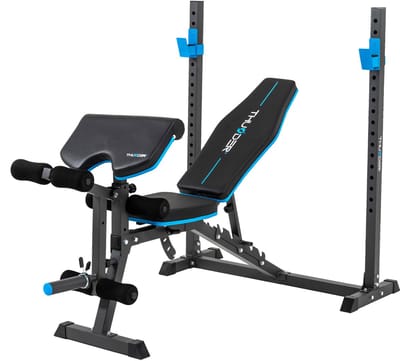 THUNDER CROUL Trainingsbank - Verstelbaar - Haltersteunen & Beenpers - 240kg Belastbaar
