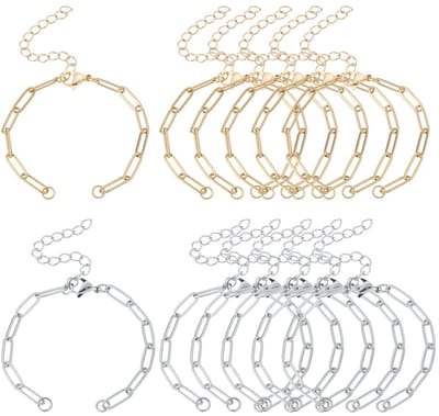 Dailygoods- Schakelarmbanden Set van 6 - Roestvrij Staal - Karabijnsluiting - Sieraden Maken - Voor Vrouwen - 202 cm