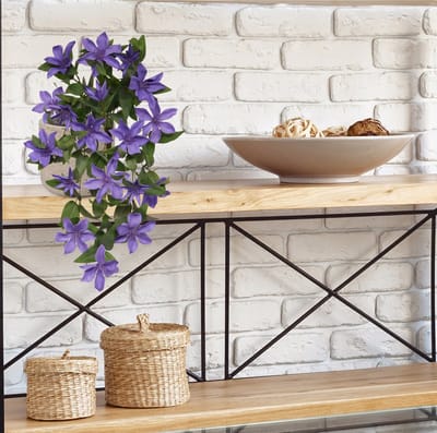 Clematis kunst hangplant 60cm Blauw