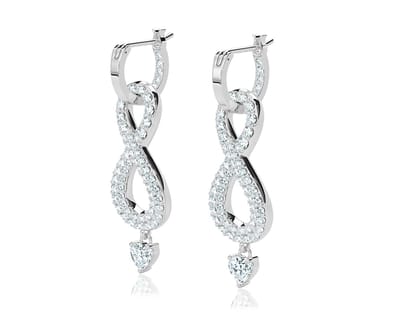 Malinsi® Oorbellen Dames - Infinity Liefde Meisje - Zilverkleurig Messing - Verjaardag - Cadeau voor haar - vrouw