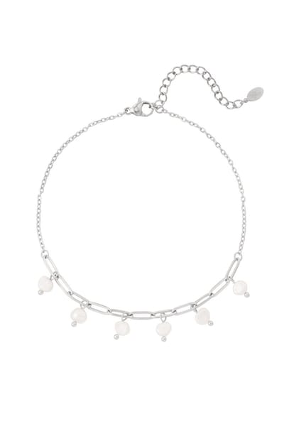 Enkelbandje Schakel Parels - Zilver - Stainless Steel - Waterproof