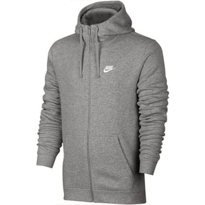 Nike Geborduurd Logo Fleece-Gevoerde Hoodie Jas Heren Buiten Kleding Grijs 804389-063 XL gray