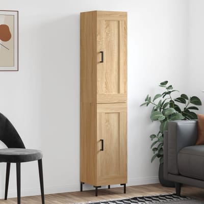 vidaXL - Hoge - kast - 34,5x34x180 - cm - bewerkt - hout - sonoma - eikenkleurig