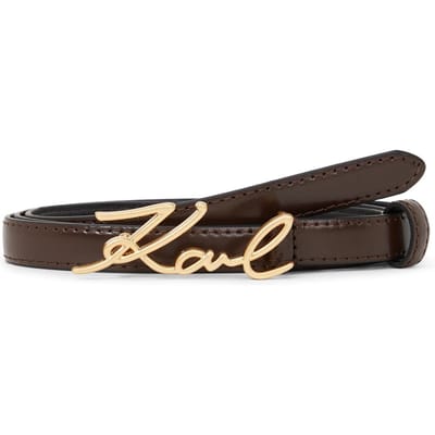 Karl Lagerfeld K/signature Small Buckle Belt Dark Chocolate Taglia: 65 | Cinture Outlet | Donna | Marrone