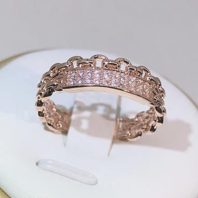925 sterling zilver pop platina rose goud witte zirkoon ketting dubbele ring voor dames feest verjaardag sieraden cadeau 10