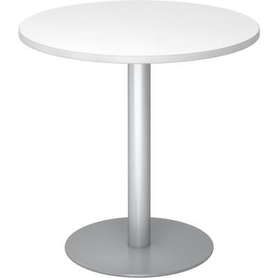 BISTRO F80R S - Systeem conferentietafel Wit Zilver Ø 80