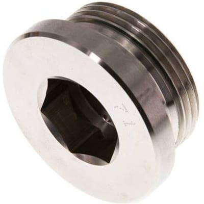 G 1 1/4'' Buitendraad RVS Plug met Binnenzeskant en FKM Afdichting 250 Bar - FL1-M-STF-114G-I