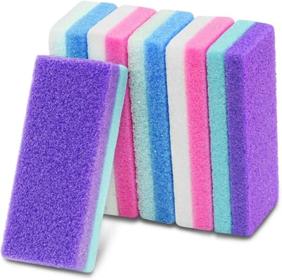 Puimsteen - 6 stuks - Schuurblokje - Grof & Fijne kant - Pedicure - Eelt Verwijderen - Hand en Voet Verzorging - Exfoliërende pedicuretool - Voor Zachte Handen En Voeten - 12*2.5 cm