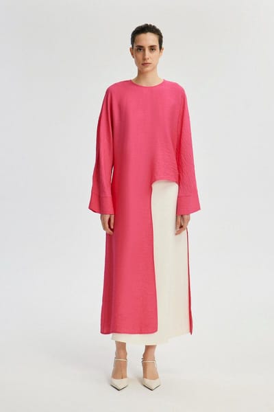 Touché Privé - Lange tuniek met split aan de voorzijde - Fuchsia - Dames