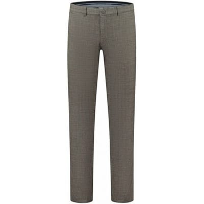Com4 Broek Cotton Blend Check Modern Chino Bruin / male