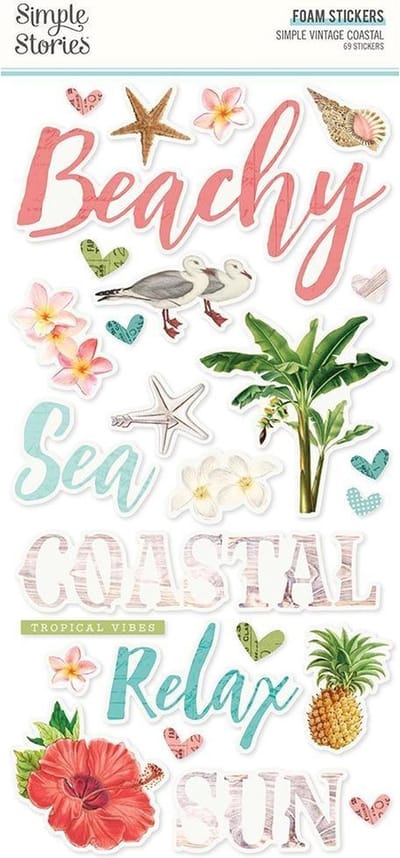 Simple Stories Simple Vintage Coastal Foam Stickers (12731)